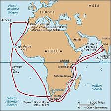 Llegada a la India rodeando África