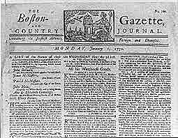 Antecedentes 1728. Gaceta de Boston.