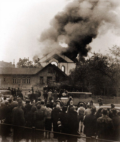 Kristallnacht, the night of the broken glass
