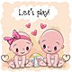 Depositphotos 142010346 stock illustration two cute cartoon babies