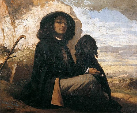 RETRATO CON PERRO - COURBET