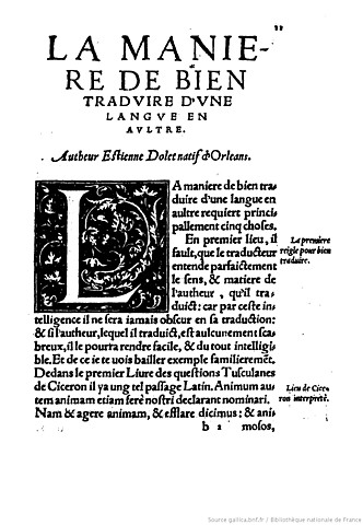 Manière de bien traduire d’une langue en aultre