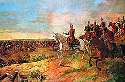 Bolivar takes command of an expedition to Peru, and he and Sucre defeated the Spanish army at the Battle of Junín.