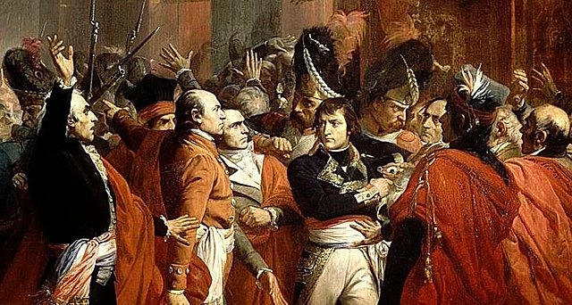 Napoleón da un golpe de estado que da comienzo al consulado