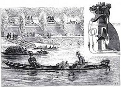Le premier bateau à moteur électrique.