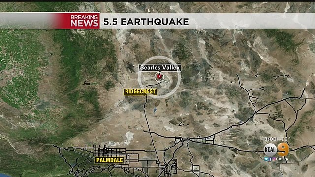 5.5 M&nbsp;earthquake&nbsp;hits near&nbsp;Searles Valley, California
