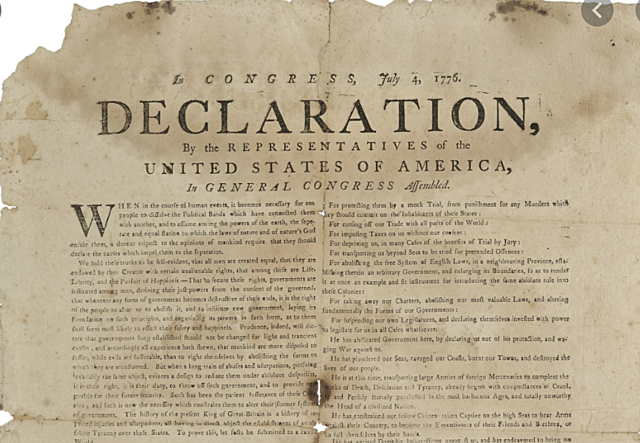 The United States declares Independence July 4