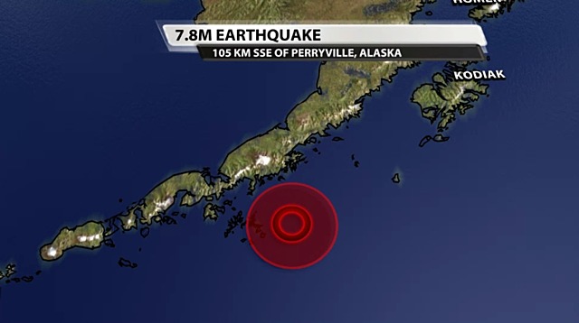 7.8-magnitude earthquake is reported off the coast of&nbsp;Alaska.