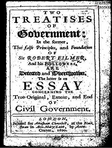 Locke writes "The Second Treatise on Government"