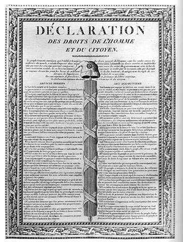 France writes the Declaration of the Rights of Man