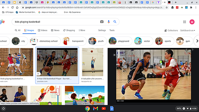 Playing basketball in 5th grade