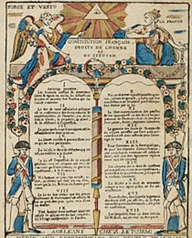 France writes the Declaration of the Rights of Man
