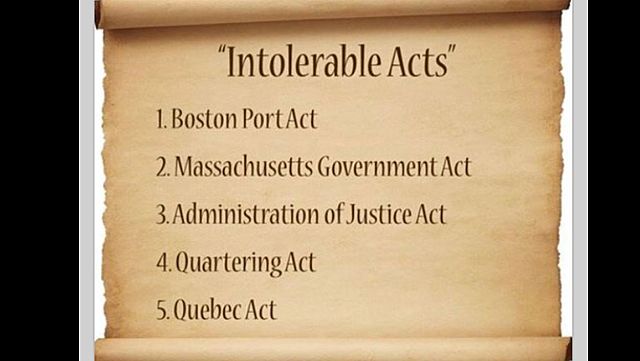 Coercive/Intolerable Acts