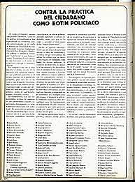 manifiesto Contra la práctica del ciudadano como botín policiaco