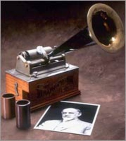 Edison invents the cylinder "phonograph" used to record and playback sound