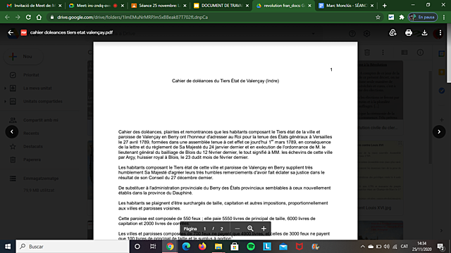 Cahier de doléance du Tiers État de Valençay