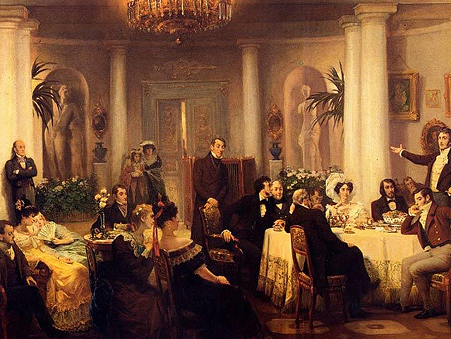 Вступление в общество "Зеленая лампа".