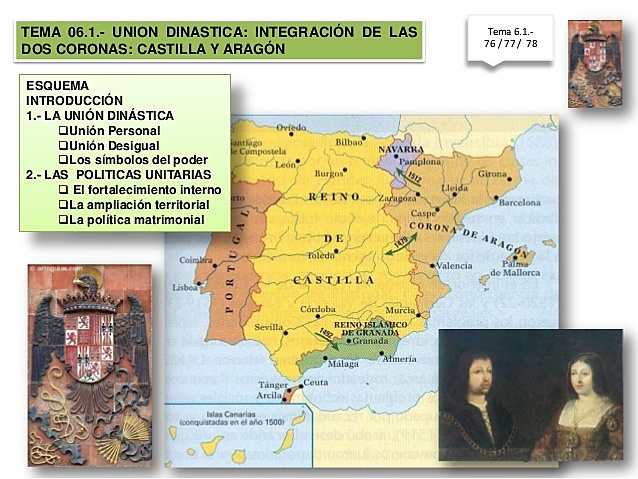 Unión dinástica de Castilla y Aragón. Tratado de alcaçovas con Portugal