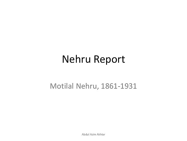The Nehru Report