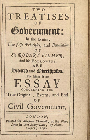 John Locke writes The Second Treatise on Government