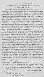 Proclamation of annual thanksgiving day