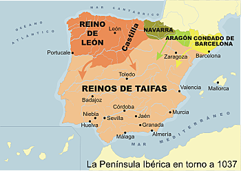 Grandes avances territoriales de los reinos cristianos peninsulares