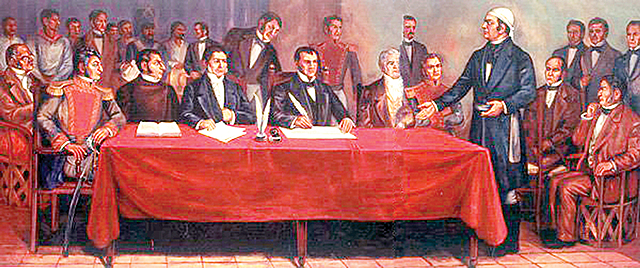 Congress announces the Constitution of Apatzingán