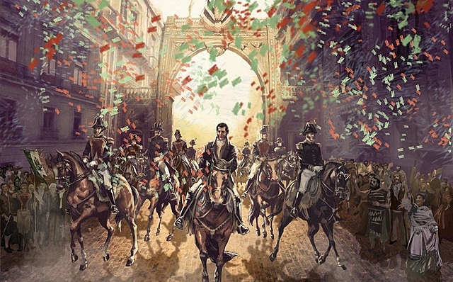 The Trigarante army triumphs and Mexico is an independent country