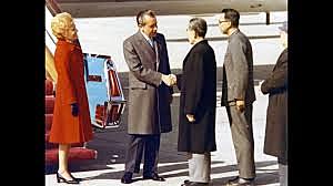 The journey for peace trip of the U.S. President to Peking, China begins.