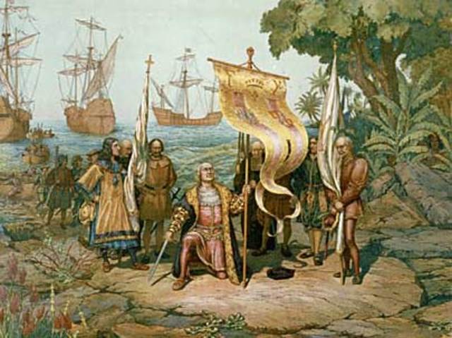 Christopher Columbus finds the US
