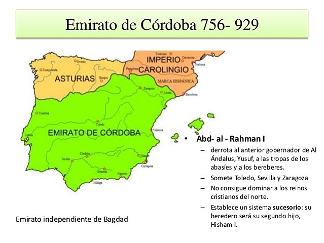 Proclamación del emirato independiente de Al-Ándalus.