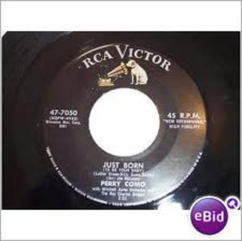 Compatible stereo disks and record players are offered for sale