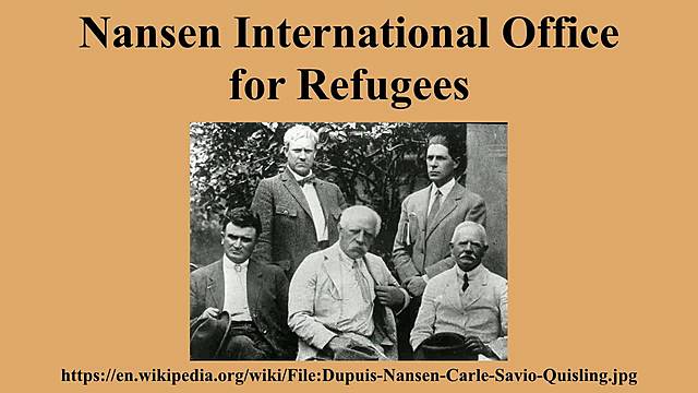 Creación de la Oficina del Alto Comisionado de la Sociedad de Naciones para los Refugiados (ACSNR)