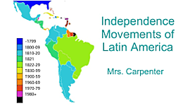Timeline: LATIN AMERICA INDEPENDENCE AND SOUTH AMERICA