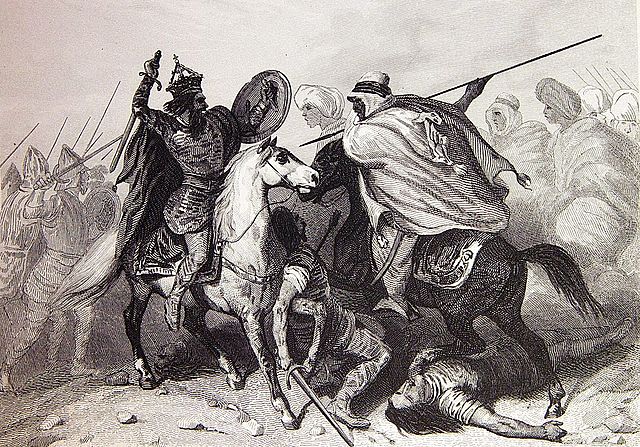 Desembarcament a la península ibèrica dels musulmans.