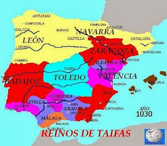 Desaparición del califato de Córdoba: reinos de taifas.
