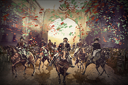 The Trigarante army triumphs and Mexico is an independent country