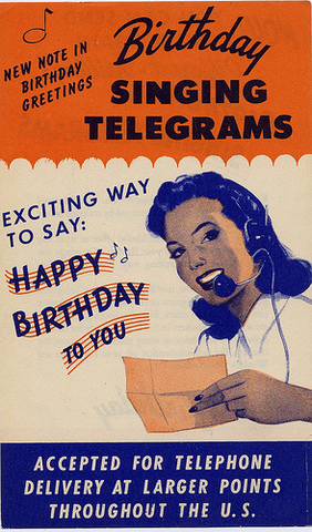 The first "singing telegram" service.