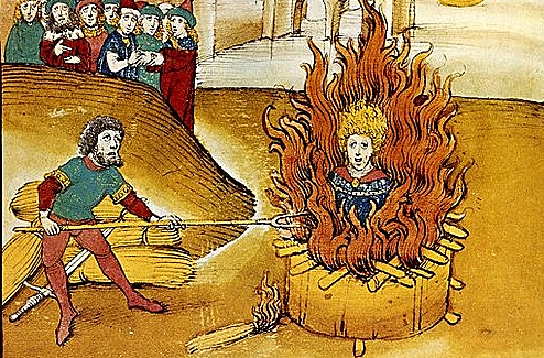 Jan Hus brennes på bålet