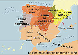 Grandes avances territoriales de los reinos cristianos peninsulares.