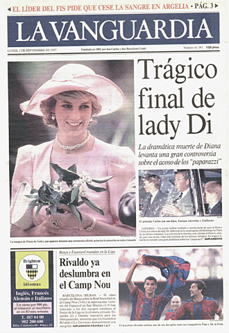 Fallecimiento de Diana de Gales "la Princesa del Pueblo"