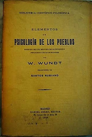 Se publica "Elementos de psicología de los pueblos" por Wilhem Wundt