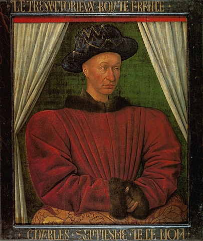 Retrato de Carlos VII por Jean Fouquet.