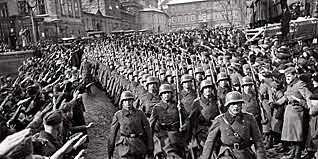 German troops flooded into Czechoslovakia