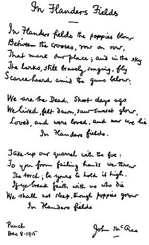 In Flanders Fields MAY 03, 1915