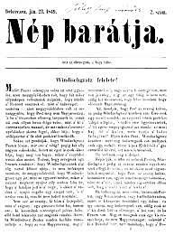 Aradon nemzetőr, Nép Barátja című lap szerkesztése