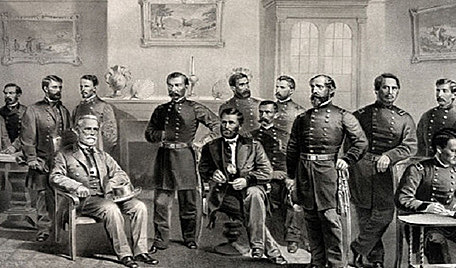Confederate forces under General Lee surrender