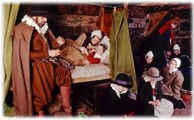 Pilgrims arrive on Mayflower and start a colony