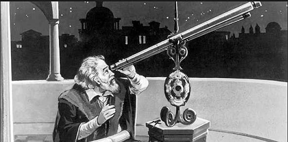 Galileo Galilei makes advancements on the Telescope.