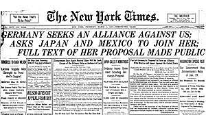 US Alerted About Zimmermann Telegram